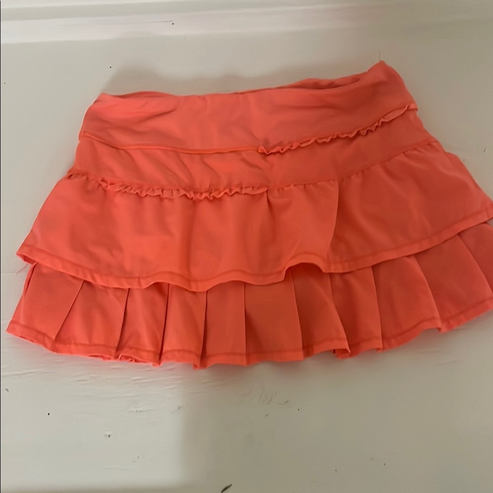 Coral Ruffle Mini Skirt